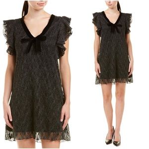 Eva Franco Grey & Black Bow Neck A-Line Dress